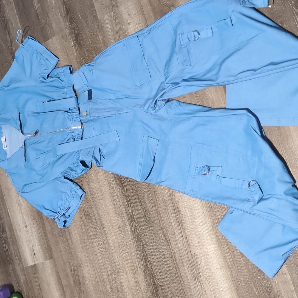 2 PC Denim Flare Pants Set Size L